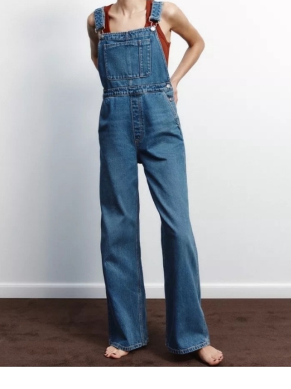 TRF long denim jumpsuit (Zara denim overalls)
